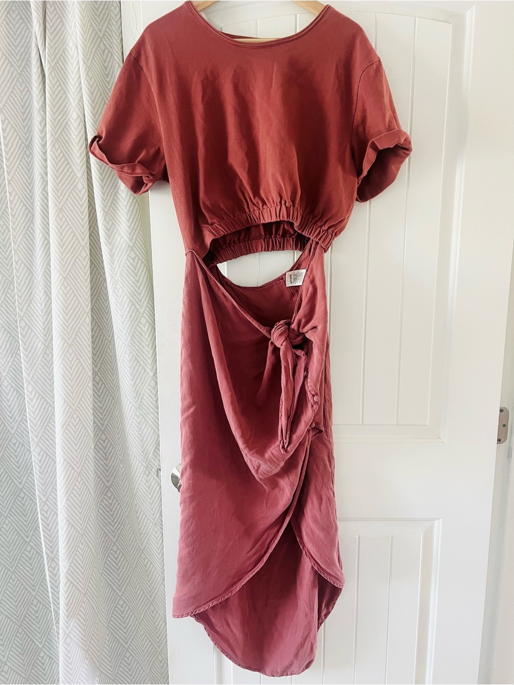 Free People Rust High-Low Wrap Maxi Dress